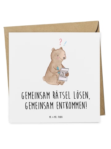 Mr. & Mrs. Panda Geschenkgutschein Escape Room Abenteuer mit Spruch in Weiß