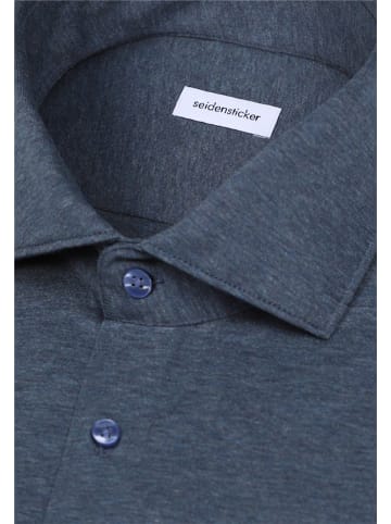 Seidensticker Jerseyhemd Shaped in Mittelblau