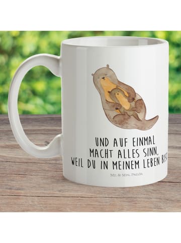 Mr. & Mrs. Panda Plastikbecher Otter Kind mit Spruch in Weiß