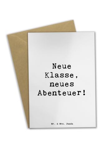 Mr. & Mrs. Panda Grußkarte Spruch Erster Schultag Abenteuer mit ... in Weiß