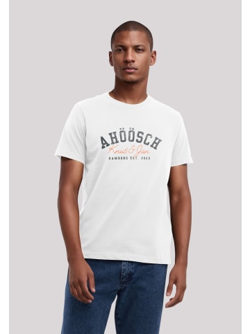 F4NT4STIC T-Shirt Knut & Jan Hamburg Ahöösch Plattdeutsch in weiß