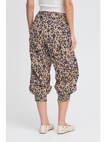 PULZ Jeans Pants Suiting PZJILL regular fit in Brown Animal Print