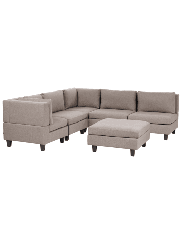 Beliani 6-tlg Modulsofa UNSTAD in Braun/Schwarz