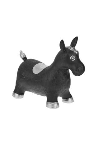 relaxdays Hüpftier "Pferd" in Schwarz/ Silber