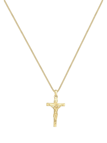 Elli Halskette 375 Gelbgold Kreuz in Gold
