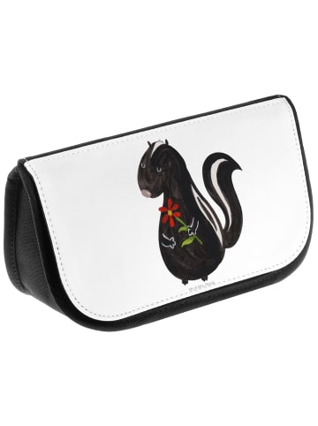 Mr. & Mrs. Panda Kulturbeutel Stinktier Blume ohne Spruch in Weiß