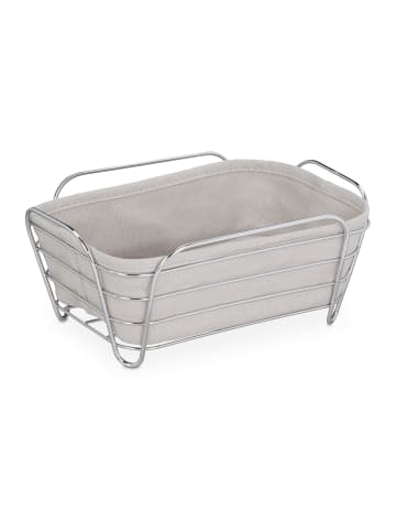 relaxdays Brotkorb in Silber/ Grau - (B)23,5 x (H)10 x (T) 17 cm