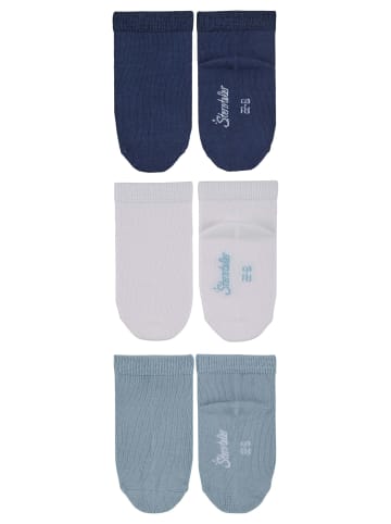 Sterntaler Sneaker-Socken uni, 3er-Pack in helles blau