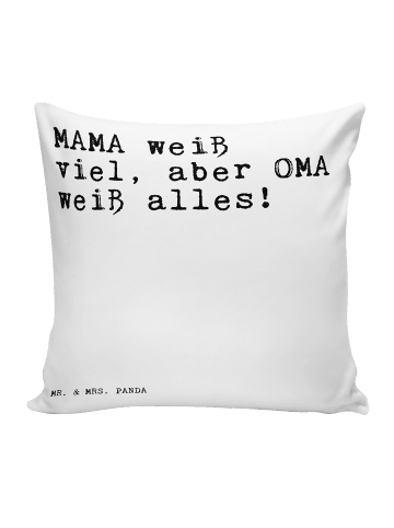 Mr. & Mrs. Panda Sofakissen MAMA weiß viel, aber... mit Spruch in Weiß