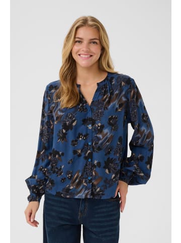 Cream Langarm - Hemd CRTiah Regular fit in Galaxy Blue Flower