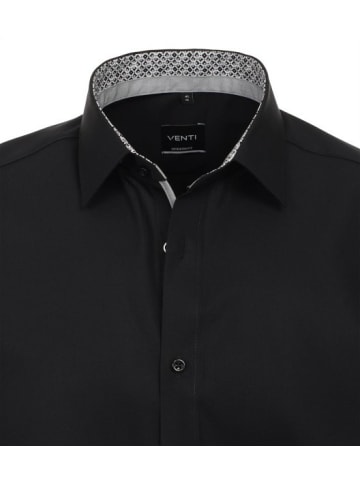 Venti Kurzarm Business Hemd für Herren in schwarz