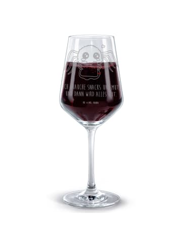 Mr. & Mrs. Panda Glas Rotwein Spinne Agathe Sandwich mit Spruch in Transparent