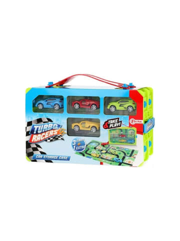 Toi-Toys Turbo Racers Sammelkoffer mit 4 Rallye Autos in mehrfarbig