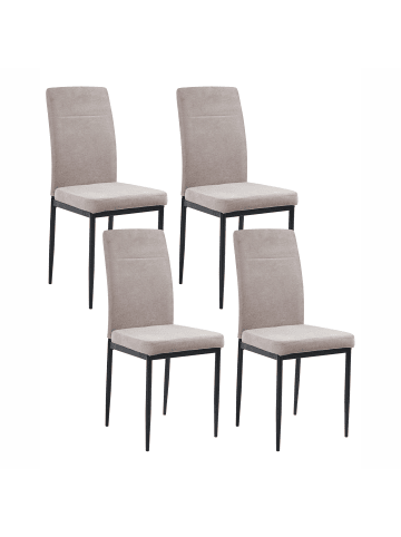 Beliani 4er-Set Esszimmerstuhl RINER in Beige/Schwarz