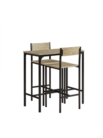 SoBuy Barhöhen-Esstischset in Hell-Eichenholzoptik - (W) 45 x (H) 96 x (L) 89 cm