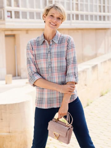 Sieh an! Karo-Bluse in rosenquarz-ecru-kariert