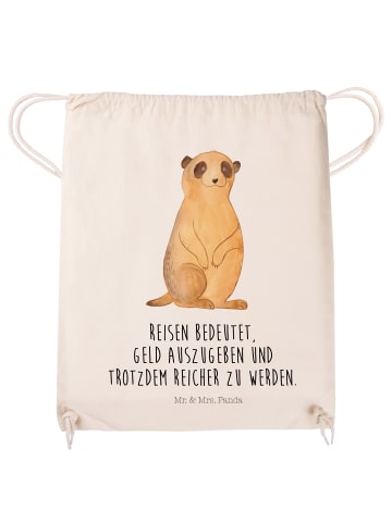 Mr. & Mrs. Panda Jutebeutel Erdmännchen mit Spruch in Creme