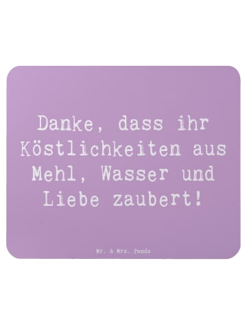 Mr. & Mrs. Panda Mousepad Spruch Bäcker-Dank mit Spruch in Lavendeltraum