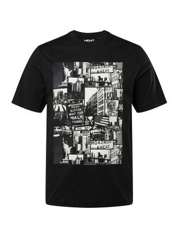 Men Plus Kurzarm T-Shirt in schwarz