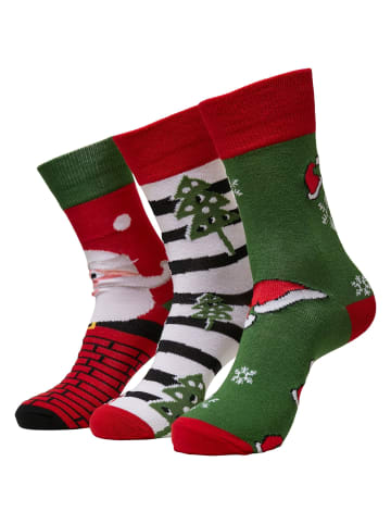 Urban Classics Urban Classics Unisex Stripe Santa Christmas Socks 3-Pack in multicolor