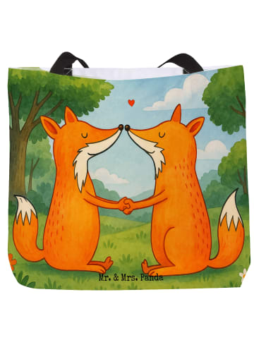 Mr. & Mrs. Panda Shopper Tasche Füchse Liebe Design ohne Spruch in Weiß