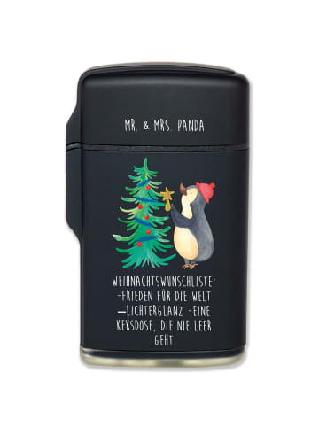 Mr. & Mrs. Panda Feuerzeug Pinguin Weihnachtsbaum mit Spruch in Schwarz