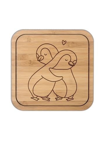 Mr. & Mrs. Panda Unterlage Für Gläser Pinguine Kuscheln ohne Spruch in Transparent