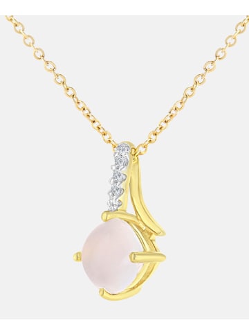 Diamant L'éternel Halskette mit Anhänger aus 375 Gelbgold mit Diamant mit Opal