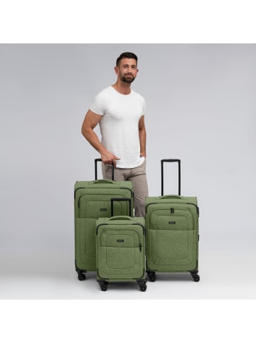 Redolz Essentials 12 THREE SET 4 Rollen Kofferset 3-teilig mit Dehnfalte in olive