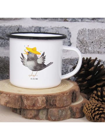 Mr. & Mrs. Panda Emaille Tasse Rabe Sombrero ohne Spruch in Weiß