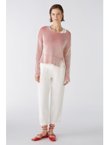 Oui Hose THE RELAXED mid waist, cropped, tapered fit in offwhite