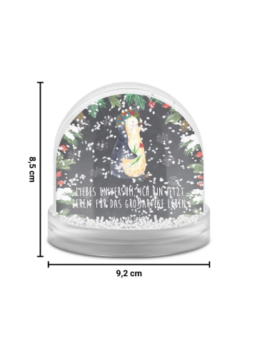 Mr. & Mrs. Panda Schneekugel Weihnachten Pinguin Blumen mit Spruch in Kreidetafel
