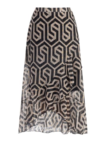 faina Damen Midirock in Schwarz Beige