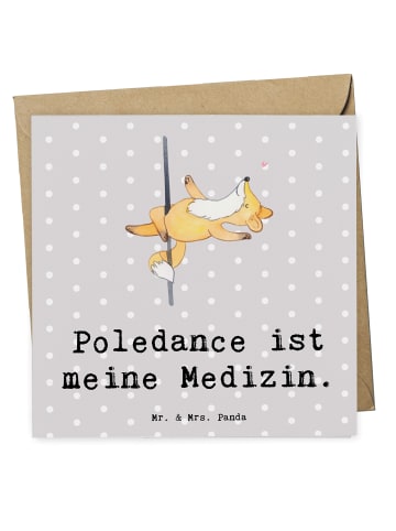 Mr. & Mrs. Panda Grußkarte Fuchs PoledanZeichen mit Spruch in Grau Pastell