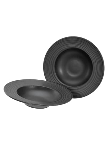 CreaTable 2 er-Set 21824 Lava Stone black Teller Set in Schwarz-Grau