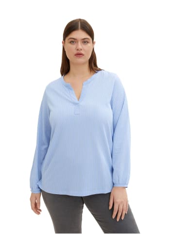 Tom Tailor Plus Size Hemd Bluse Gestreift Curvy T-SHIRT STRIPE BLOUSE in Blau