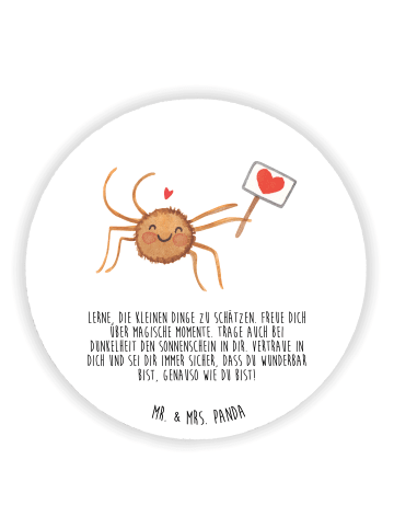 Mr. & Mrs. Panda Runder Magnet Spinne Agathe Motivation mit Spruch in Weiß