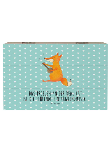 Mr. & Mrs. Panda Aufbewahrungsbox Fuchs Gitarre mit Spruch in Türkis Pastell