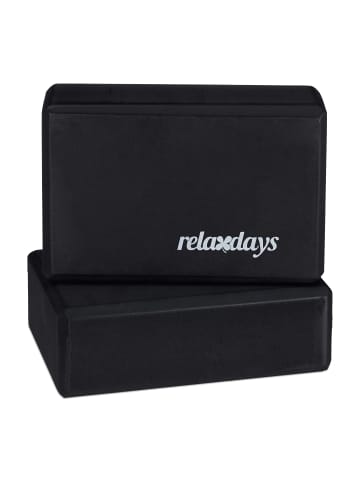 relaxdays 10x Yogablock in Schwarz - (B)23 x (H)8 x (T)15 cm