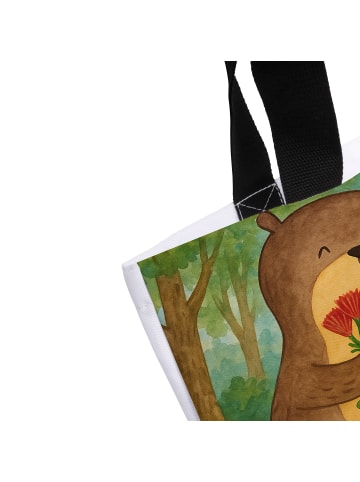 Mr. & Mrs. Panda Shopper Otter Blumenstrauß Design mit Spruch in Weiß