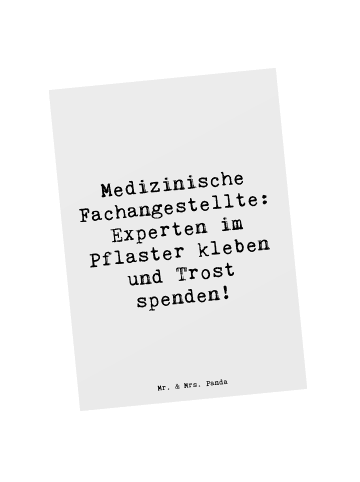Mr. & Mrs. Panda bildkarte Spruch Medizinische Fachangestellte E... in Weiß