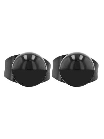 Adeliás Unisex Ohrringe – Ohrstecker aus Edelstahl in schwarz