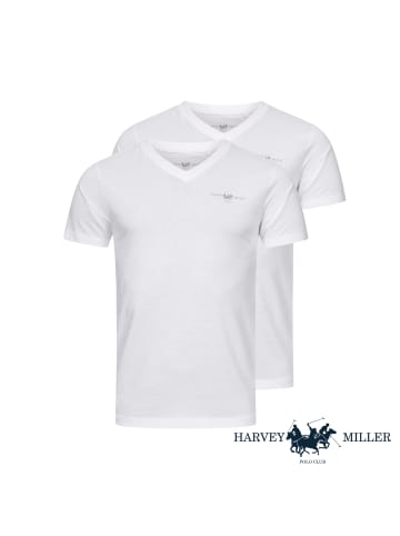 HARVEY MILLER POLO CLUB Harvey Miller 2er Set T-Shirt "Vneck " in Weiß