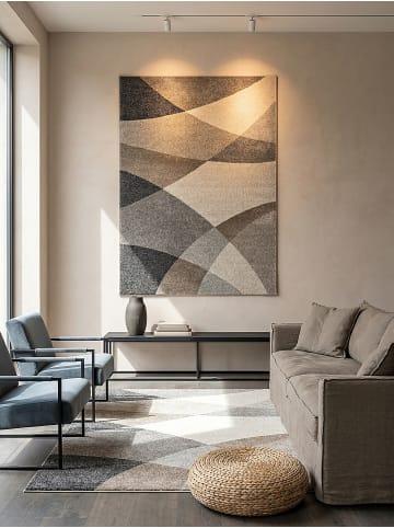 KADIMA DESIGN Kurzflorteppich Abstrakt pflegeleicht Wohnzimmer Schlafzimmer Modern in Beige