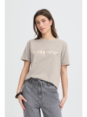b. young Kurzarm-Bluse BYSOLKO Relaxed fit in Gray Flannel
