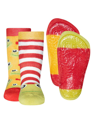 ewers 2er-Set Stoppersocken ABS Frosch in gold-rot