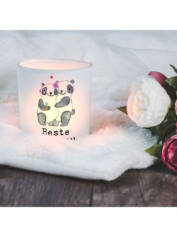 Mr. & Mrs. Panda Teelicht Panda Beste Ehefrau der Welt mit Spruch in Transparent