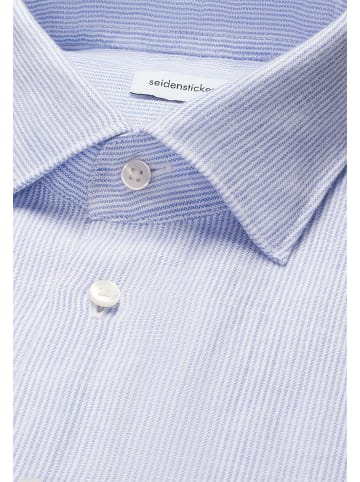 Seidensticker Leinenhemd Slim in Mittelblau