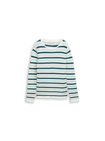 Tom Tailor Pullover in mint green beige stripe