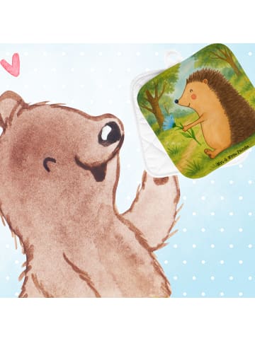 Mr. & Mrs. Panda Topflappen Igel Blumen Design ohne Spruch in Weiß